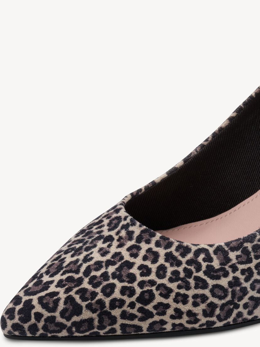Leren Pumps - bruin, LEOPARD, hi-res