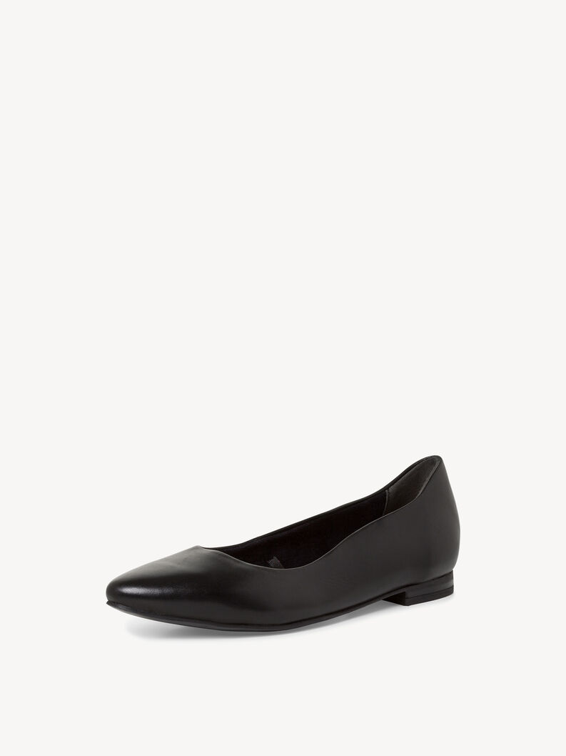 Lederballerina - schwarz, BLACK LEATHER, hi-res