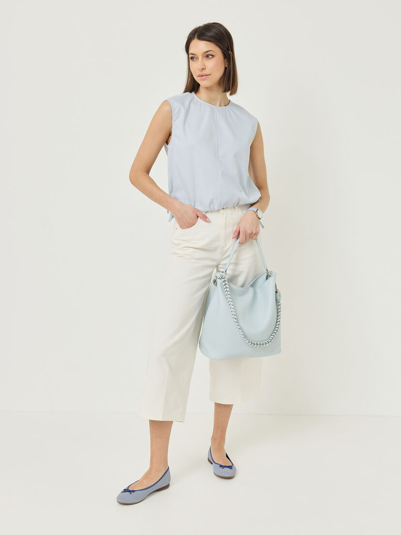 Leren Ballerina - blauw, LT. BLUE COMB, hi-res