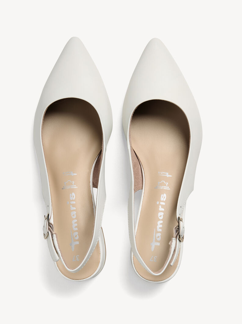 Lederslingpumps - wei&szlig;, WHITE LEATHER, hi-res