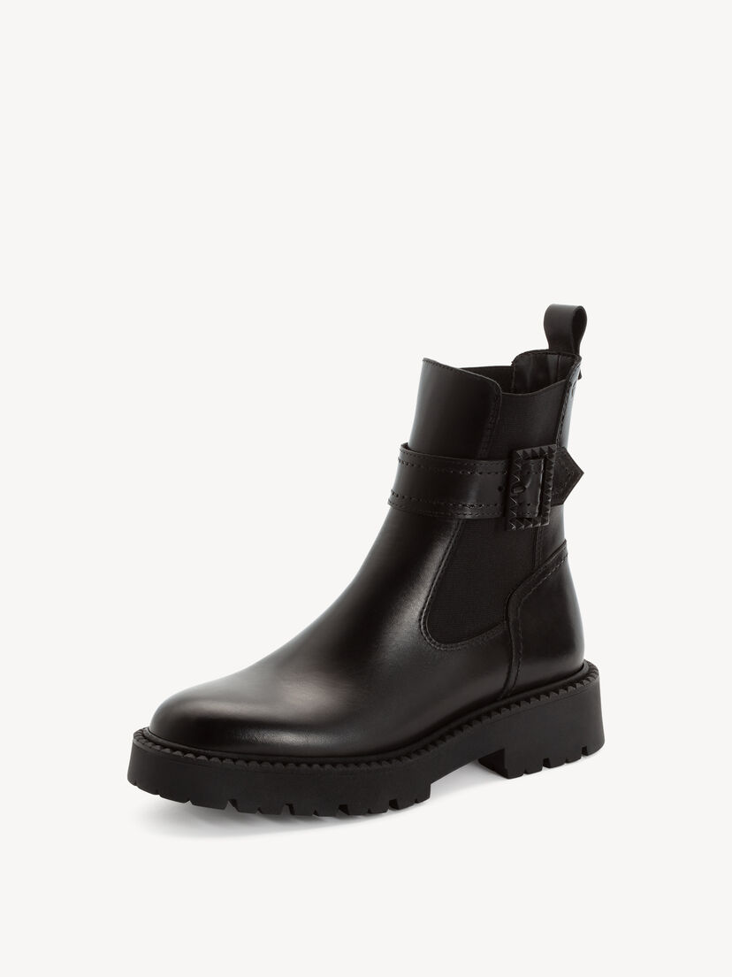 Leren Chelseaboot - zwart, BLACK, hi-res