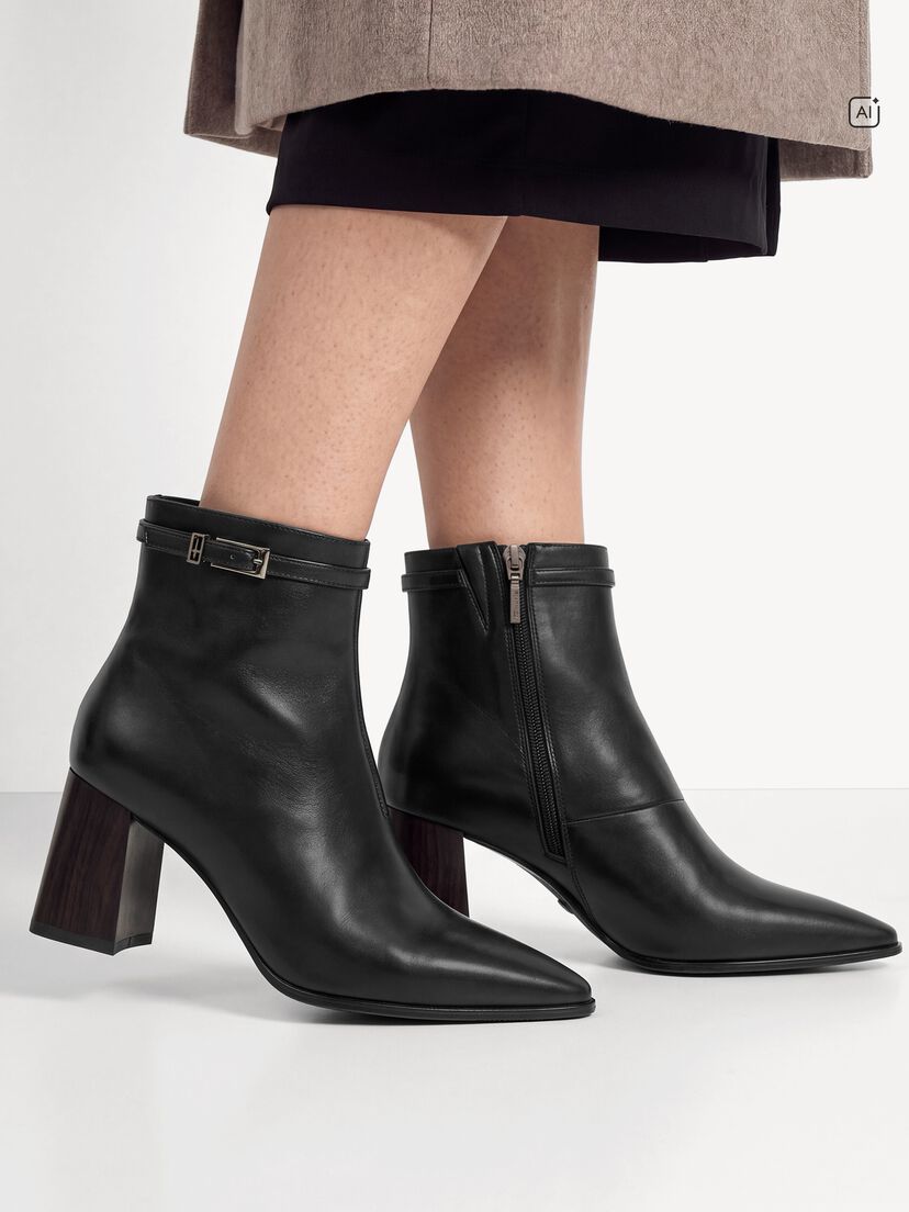Enkellaarsje, BLACK LEATHER, hi-res