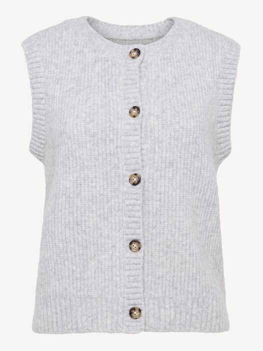 Strickweste, Light Grey Melange, hi-res
