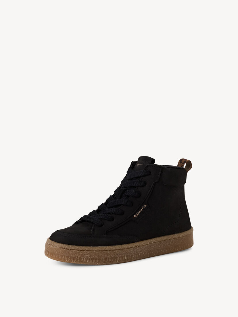 Leren Enkellaarsje - zwart, BLACK, hi-res