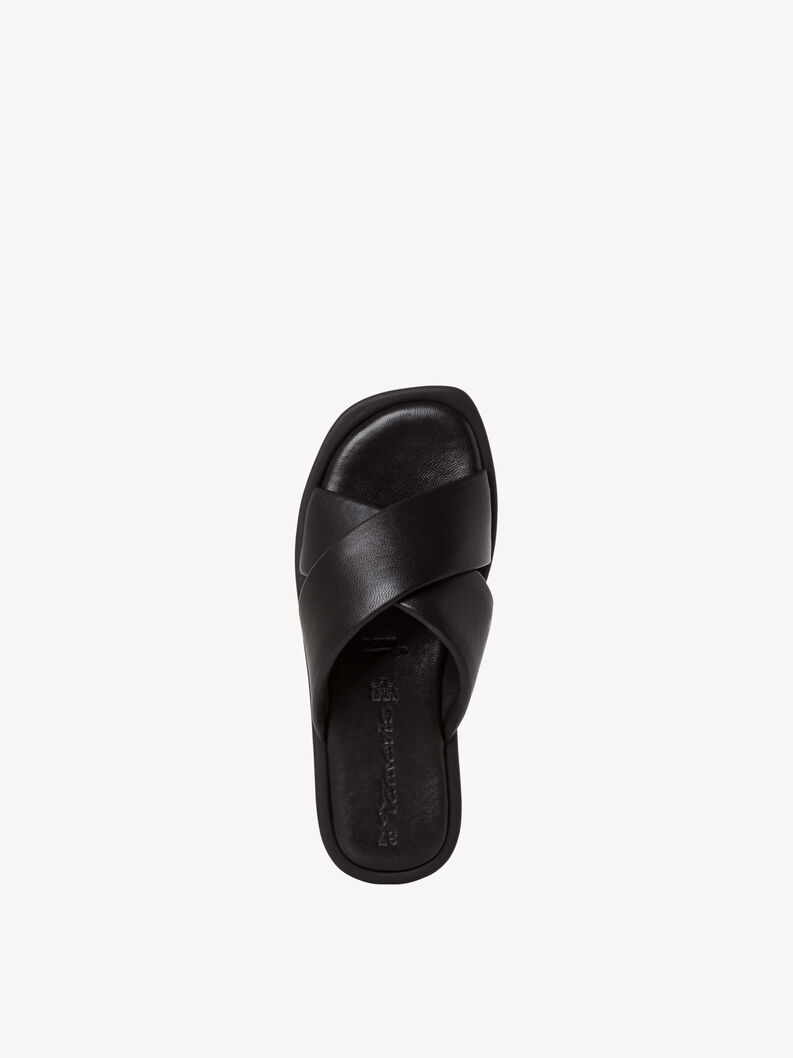 Lederpantolette - schwarz, BLACK, hi-res