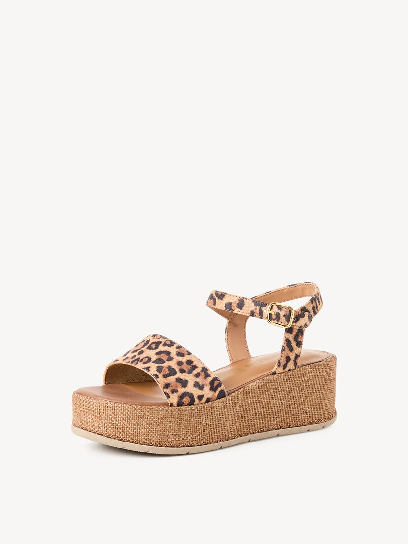Leren Sandaaltje - bruin, LEOPARD, hi-res