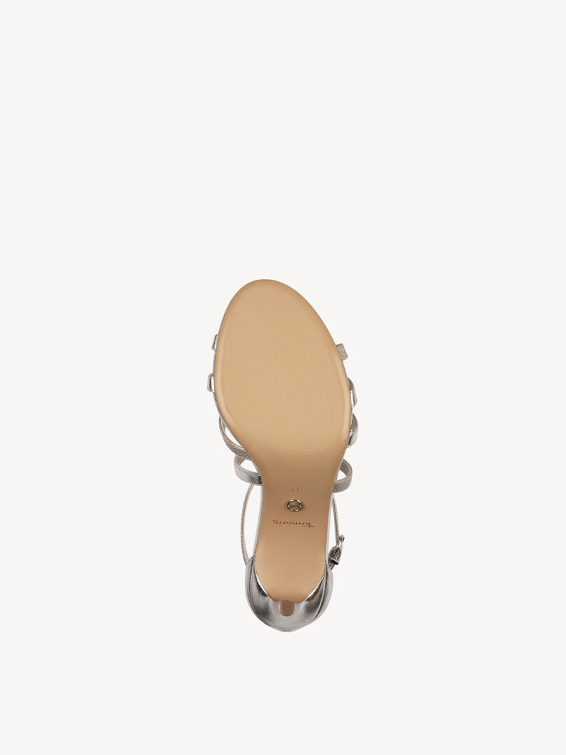 Heeled sandal - metallic, PLATINUM, hi-res