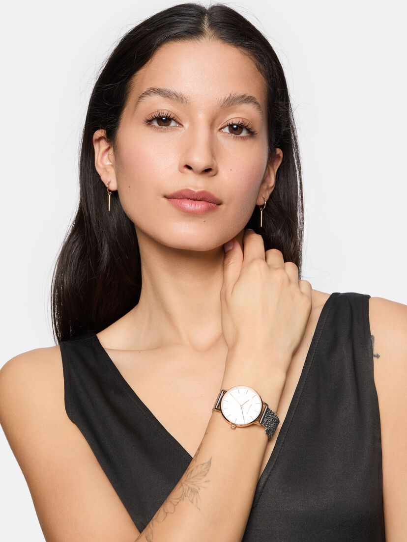 Horloge - metallic, bicolor silber-wei&szlig;, hi-res