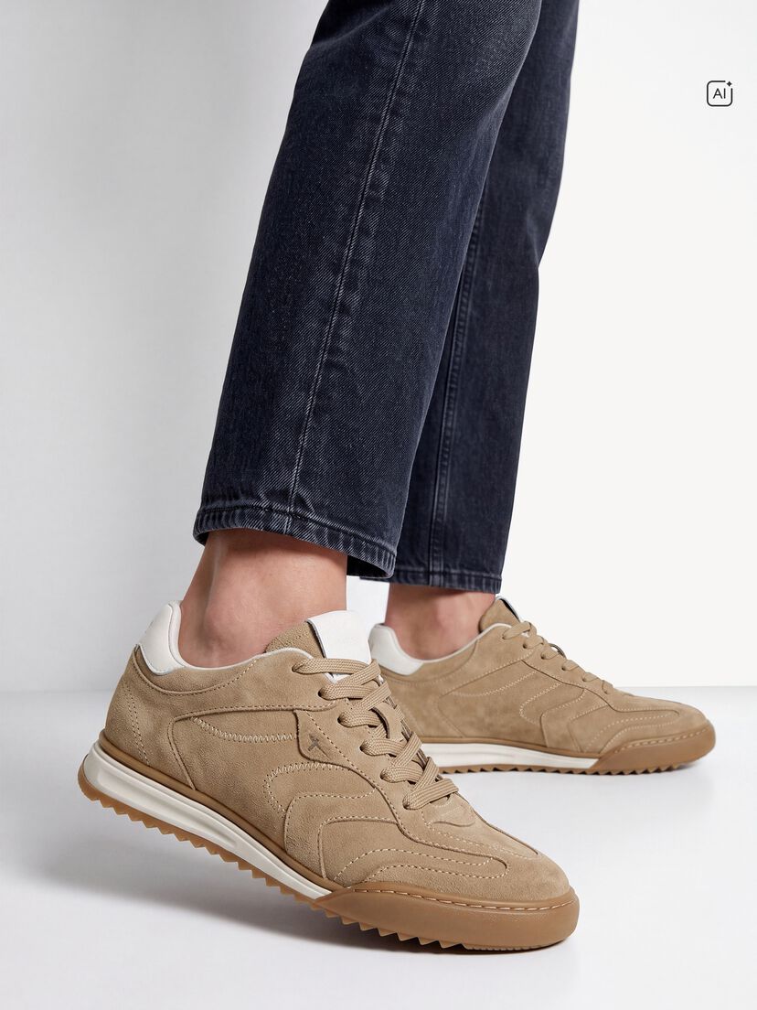Leren Sneaker - beige, beige, hi-res