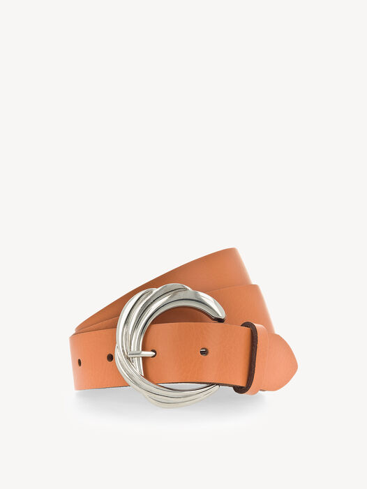 Leren riem, oranje, hi-res