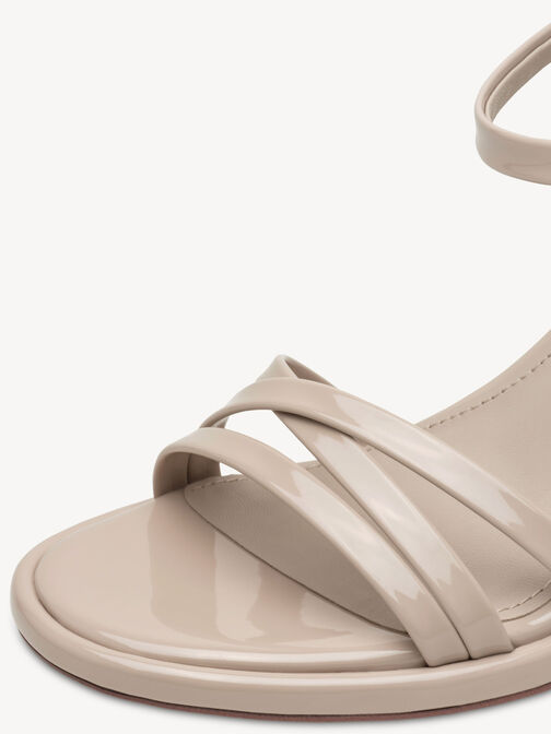Sandale &agrave; talon, BEIGE PATENT, hi-res