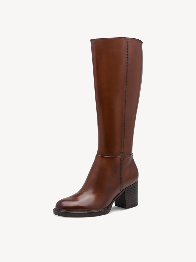 Bottes en cuir - marron, MUSCAT, hi-res