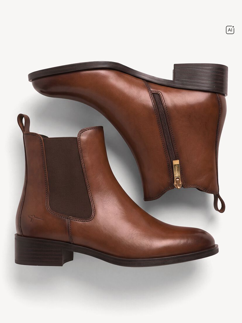 Leren Chelseaboot - bruin, cognac, hi-res