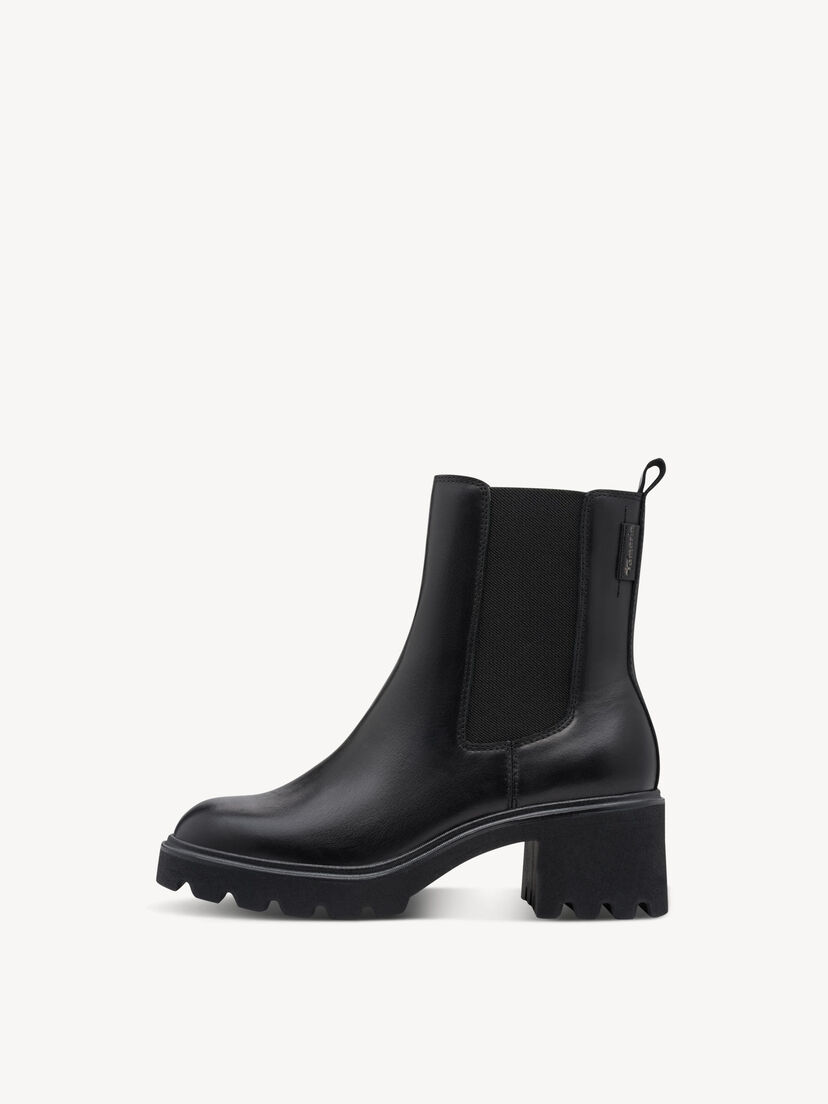 Leren Chelseaboot - zwart, BLACK, hi-res