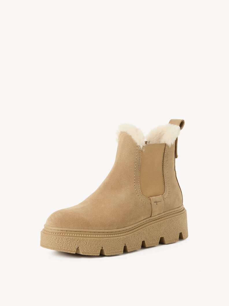 Lederstiefelette - beige Warmfutter, BEIGE, hi-res