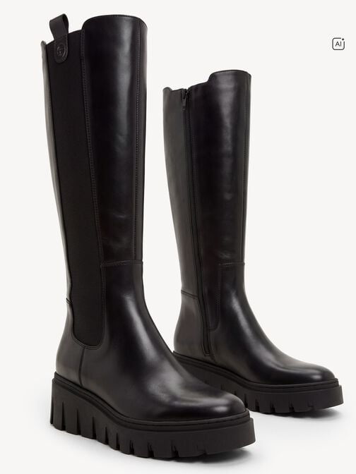 Kozačky, BLACK LEATHER, hi-res
