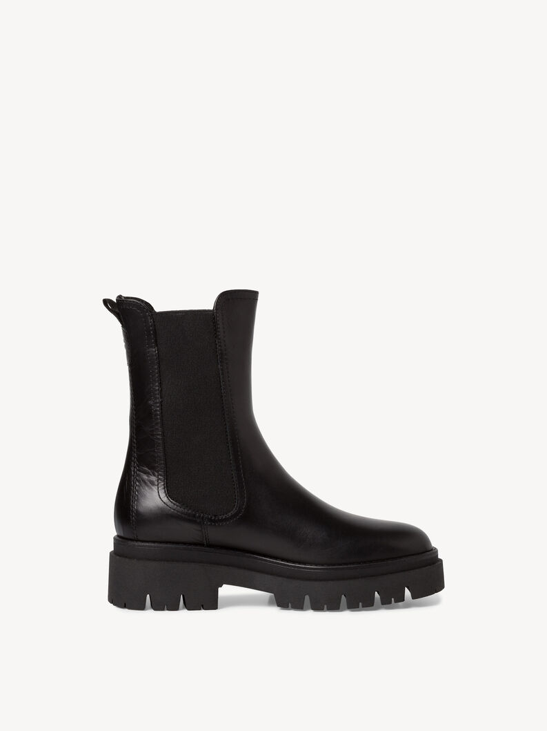 Bottine Chelsea en cuir - noir, BLACK, hi-res