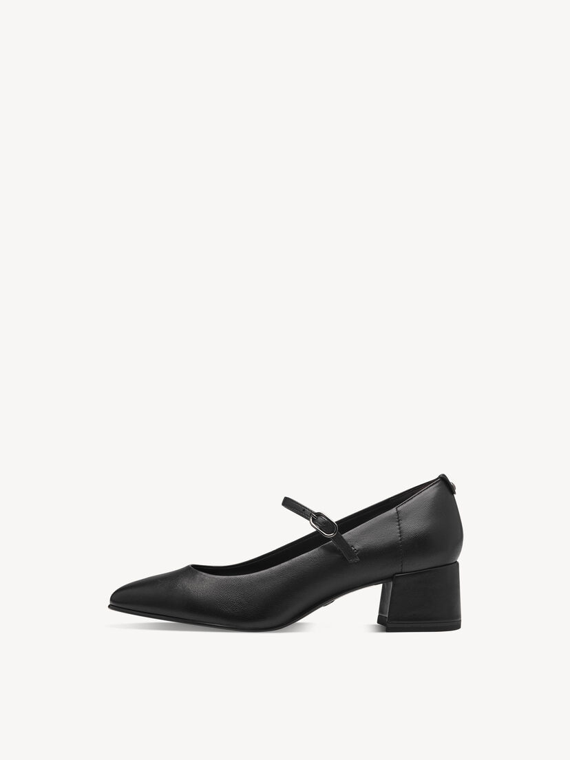 Leren Pumps - zwart, BLACK LEATHER, hi-res