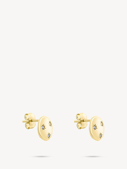Orecchini a buco, oro, hi-res