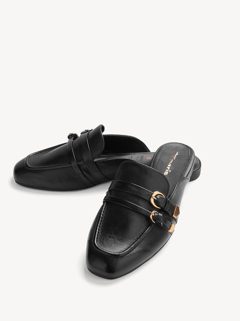 Slipper, BLACK LEATHER, hi-res