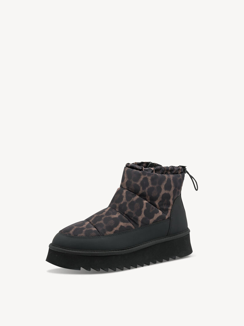 Ankelboots - svart warm lining, BLACK/LEOPARD, hi-res