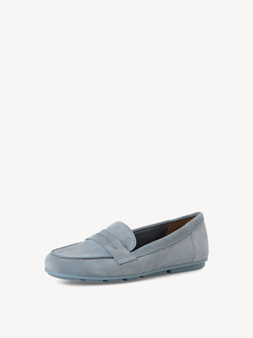 Leren Instappers - blauw, LIGHT BLUE UNI, hi-res