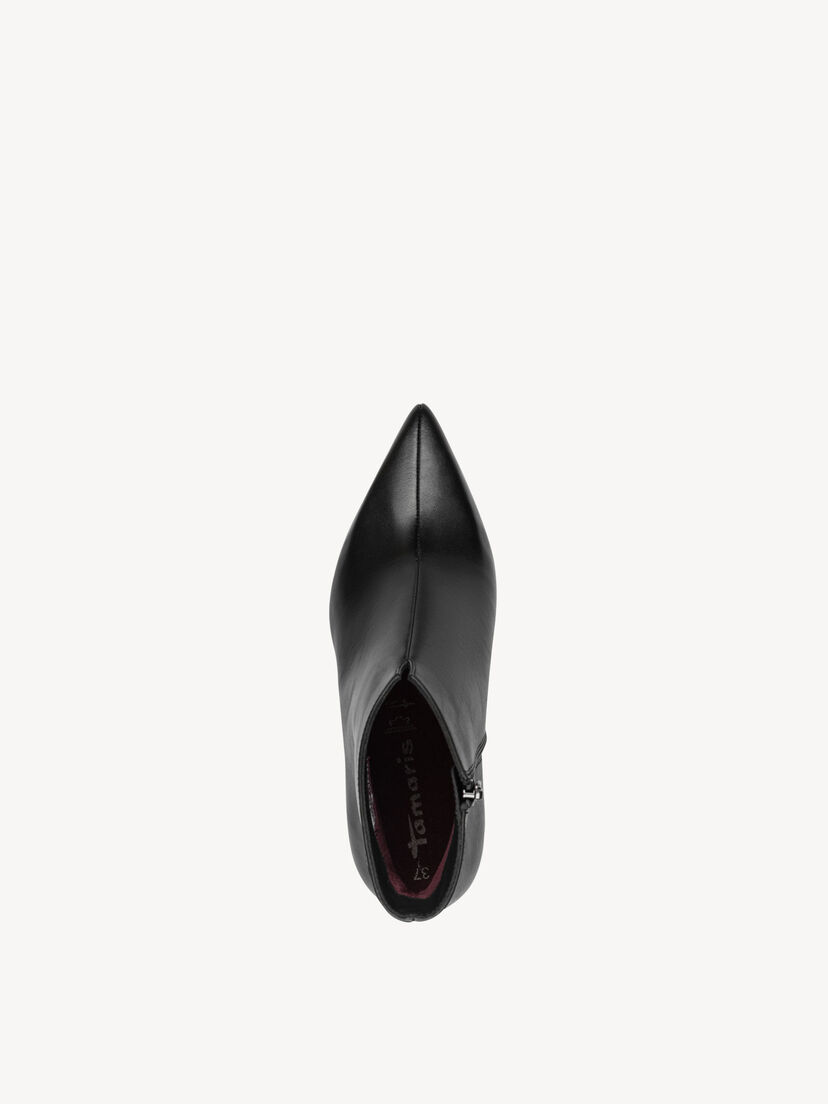 Leren Enkellaarsje - zwart, BLACK, hi-res