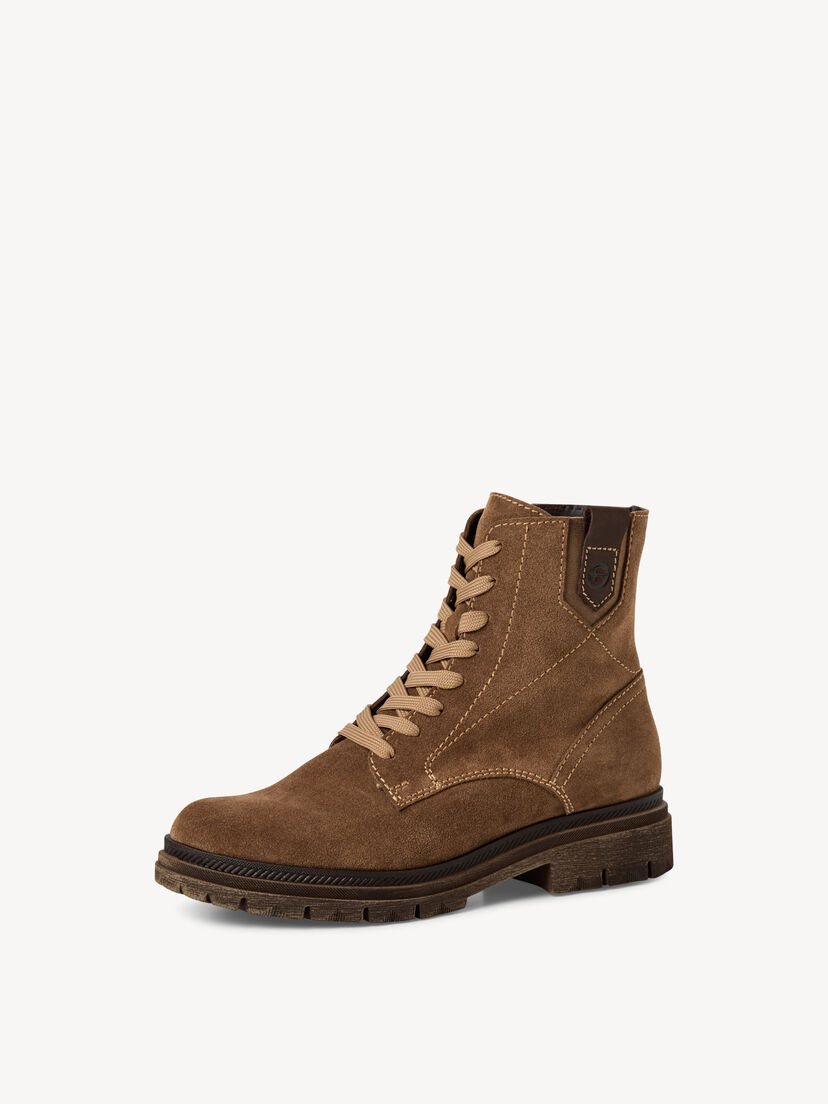 Leren Enkellaarsje - bruin, BROWN, hi-res
