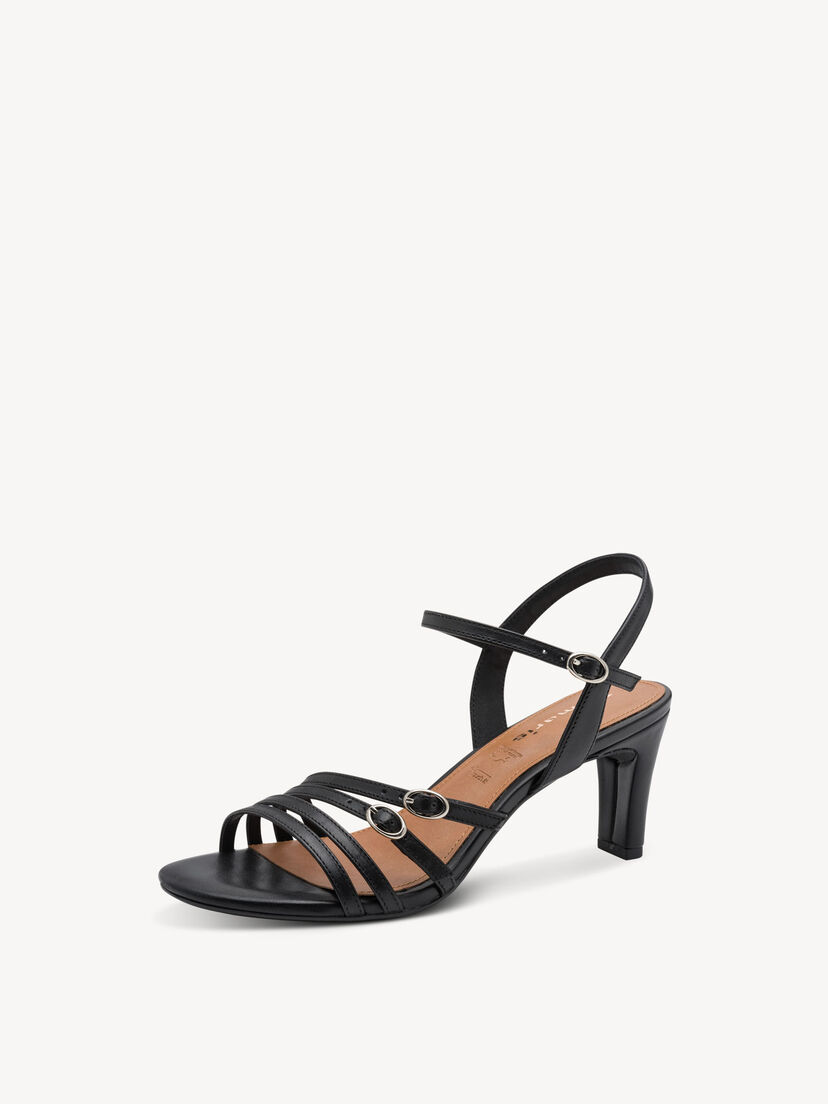 Leren Sandaaltje - zwart, BLACK, hi-res