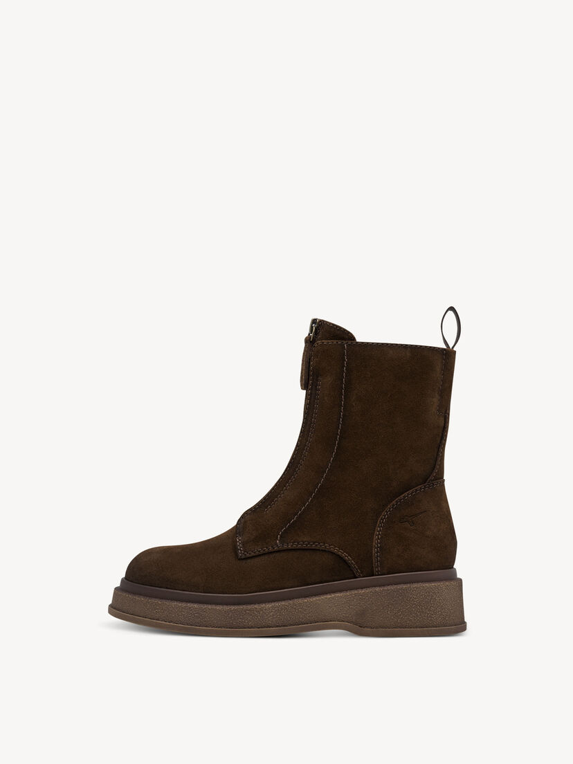 Leren Enkellaarsje - bruin, BROWN, hi-res