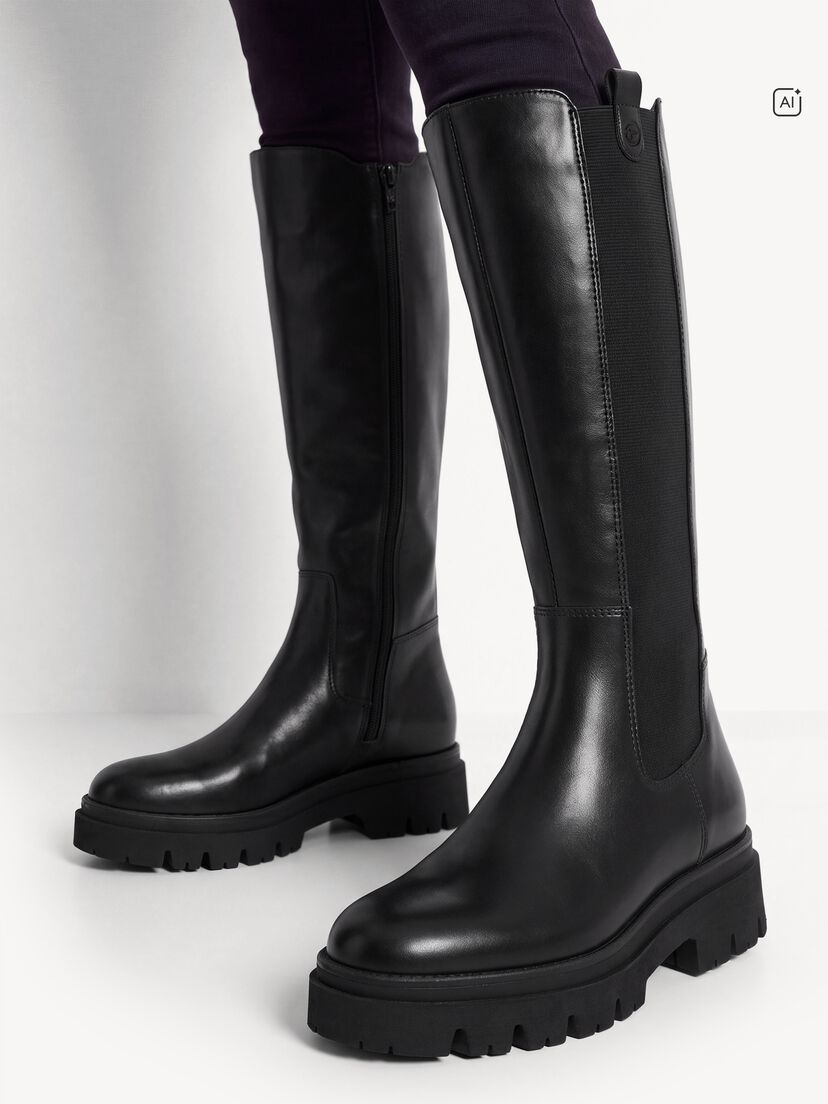 Leren Laarzen - zwart, BLACK, hi-res