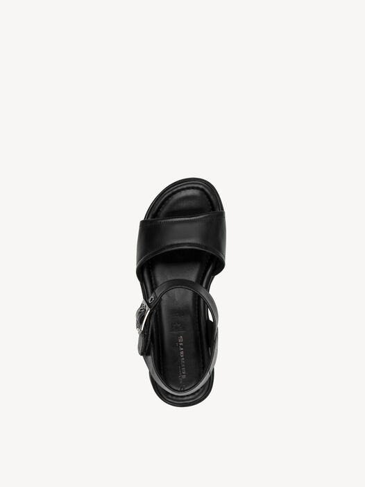 Sandaaltje, BLACK LEATHER, hi-res