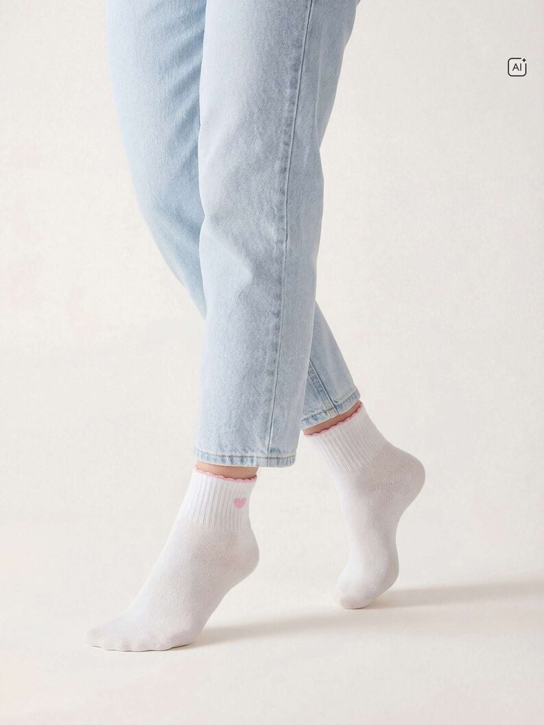 Socks 2-pack, white/sky, hi-res