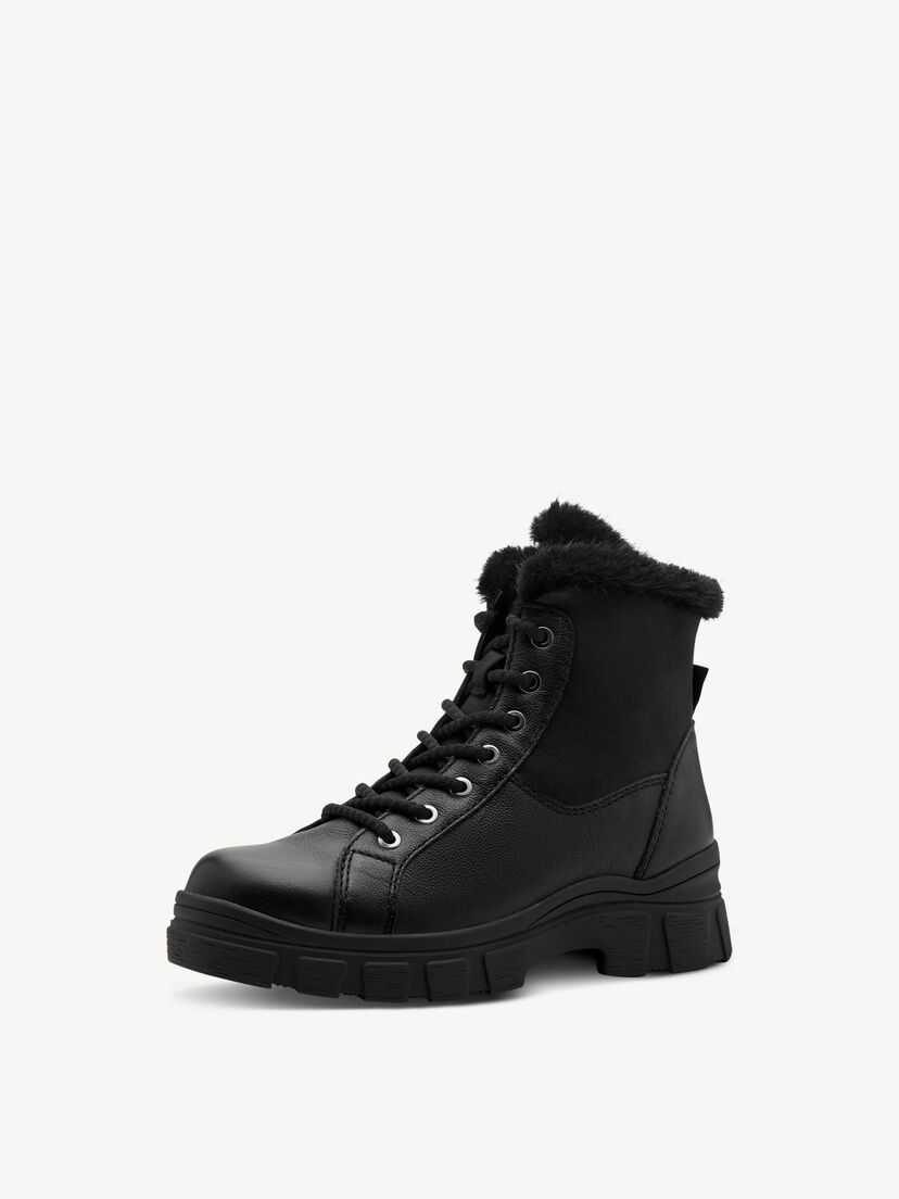 Enkellaarsje - zwart warme voering, BLACK, hi-res