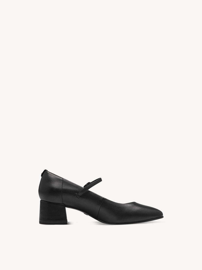 Leren Pumps - zwart, BLACK LEATHER, hi-res