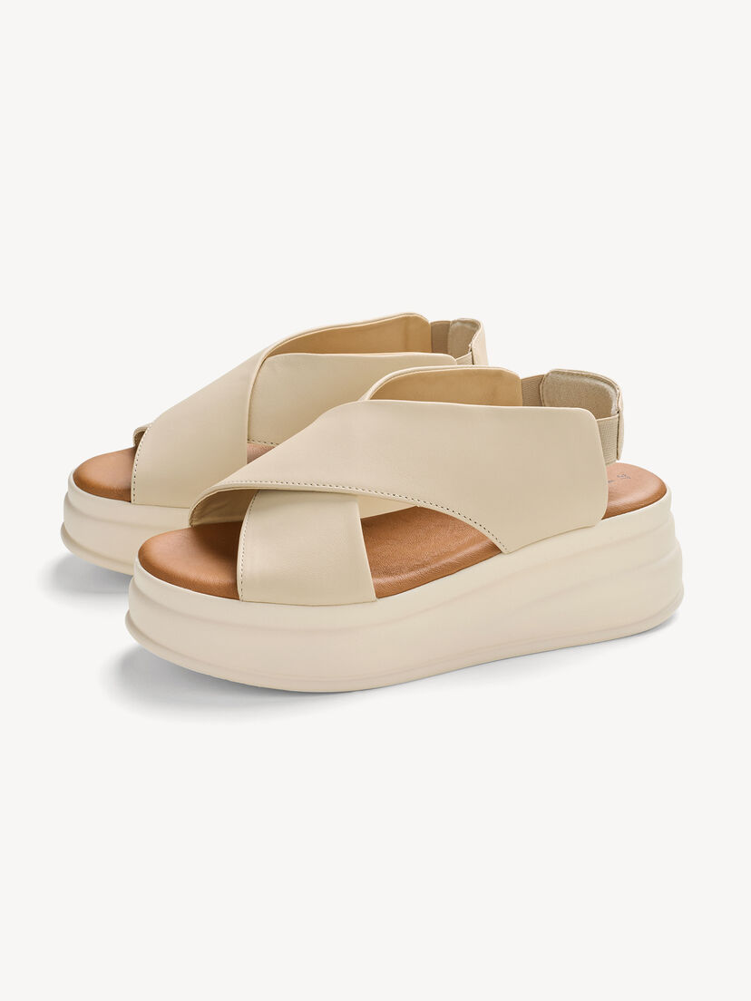 Leren Sandaaltje - beige, IVORY, hi-res