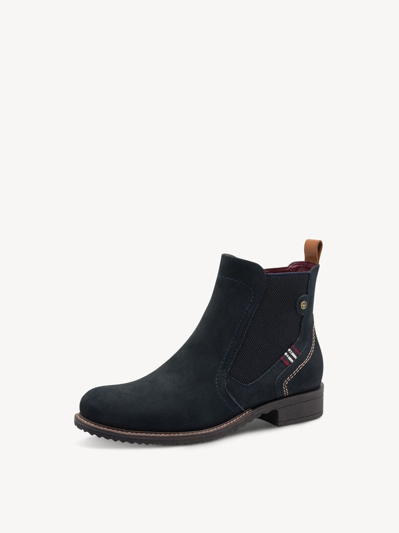 Bottine Chelsea en cuir - bleu, NAVY, hi-res
