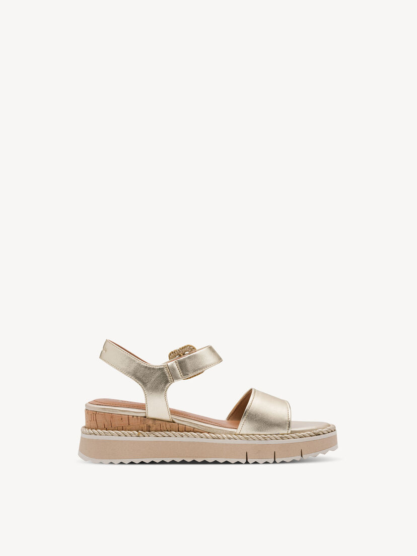 Leren Sandaaltje - metallic, LIGHT GOLD, hi-res