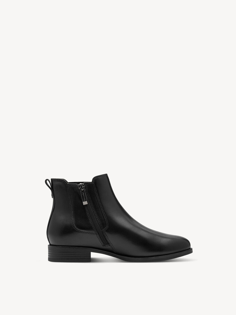 Leren Chelseaboot - zwart, BLACK, hi-res