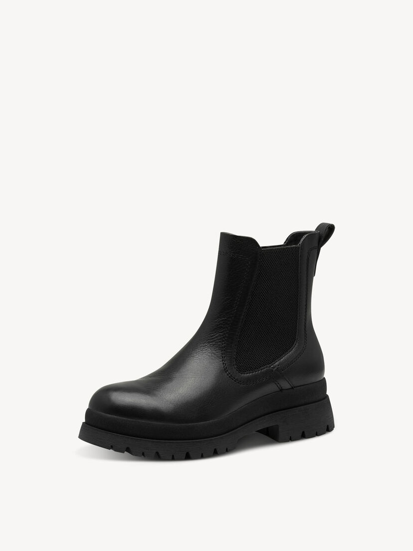 Leren Chelseaboot - zwart, BLACK, hi-res