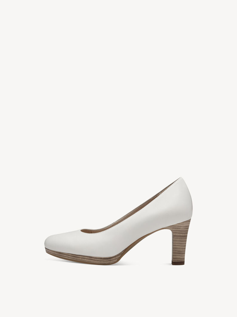 Leather Pumps - white, WHITE, hi-res
