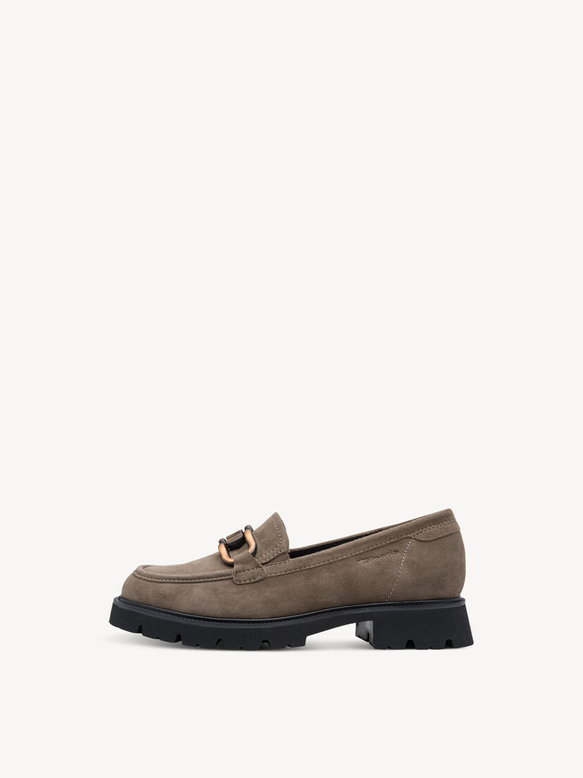 Leren Instappers - bruin, TAUPE SUEDE, hi-res