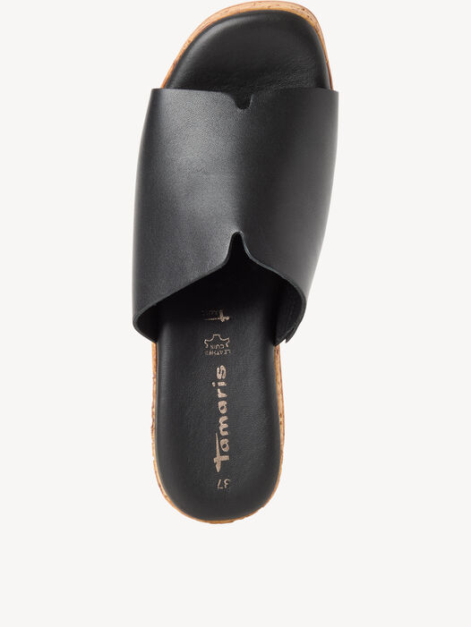 Slipper, BLACK LEATHER, hi-res