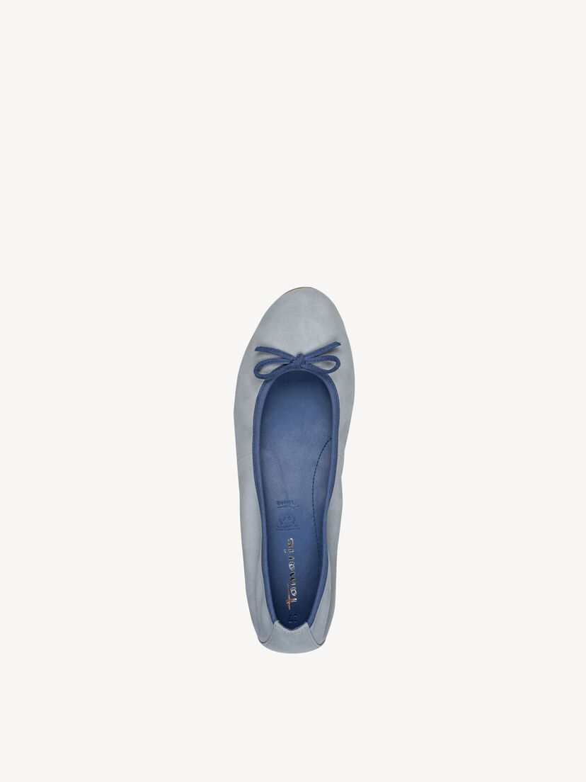 Leren Ballerina - blauw, LT. BLUE COMB, hi-res