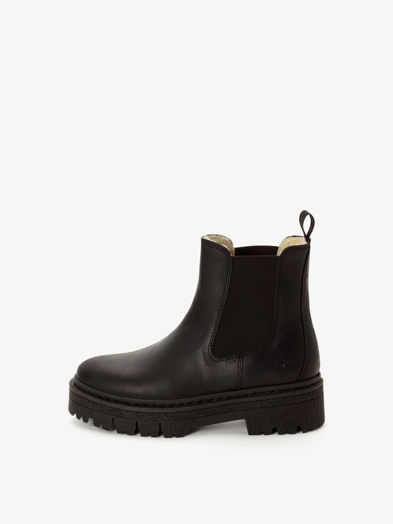 Lederstiefelette - schwarz Warmfutter, BLACK, hi-res