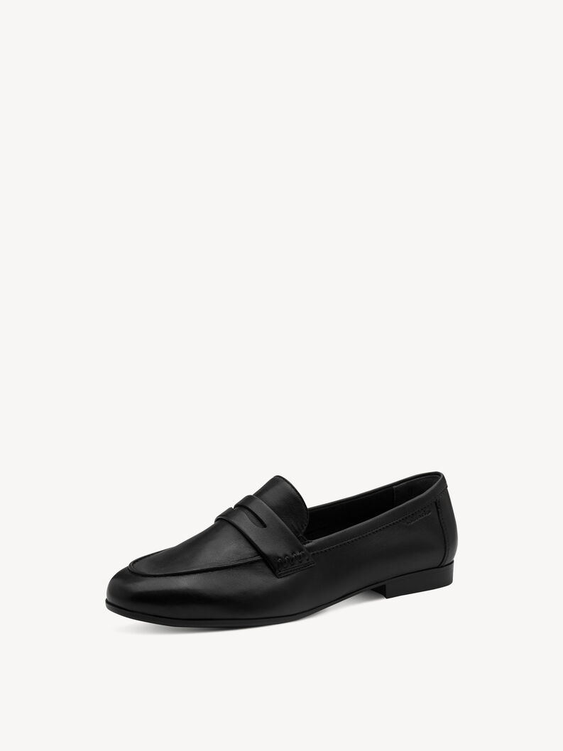 Leren Instappers - zwart, BLACK LEATHER, hi-res