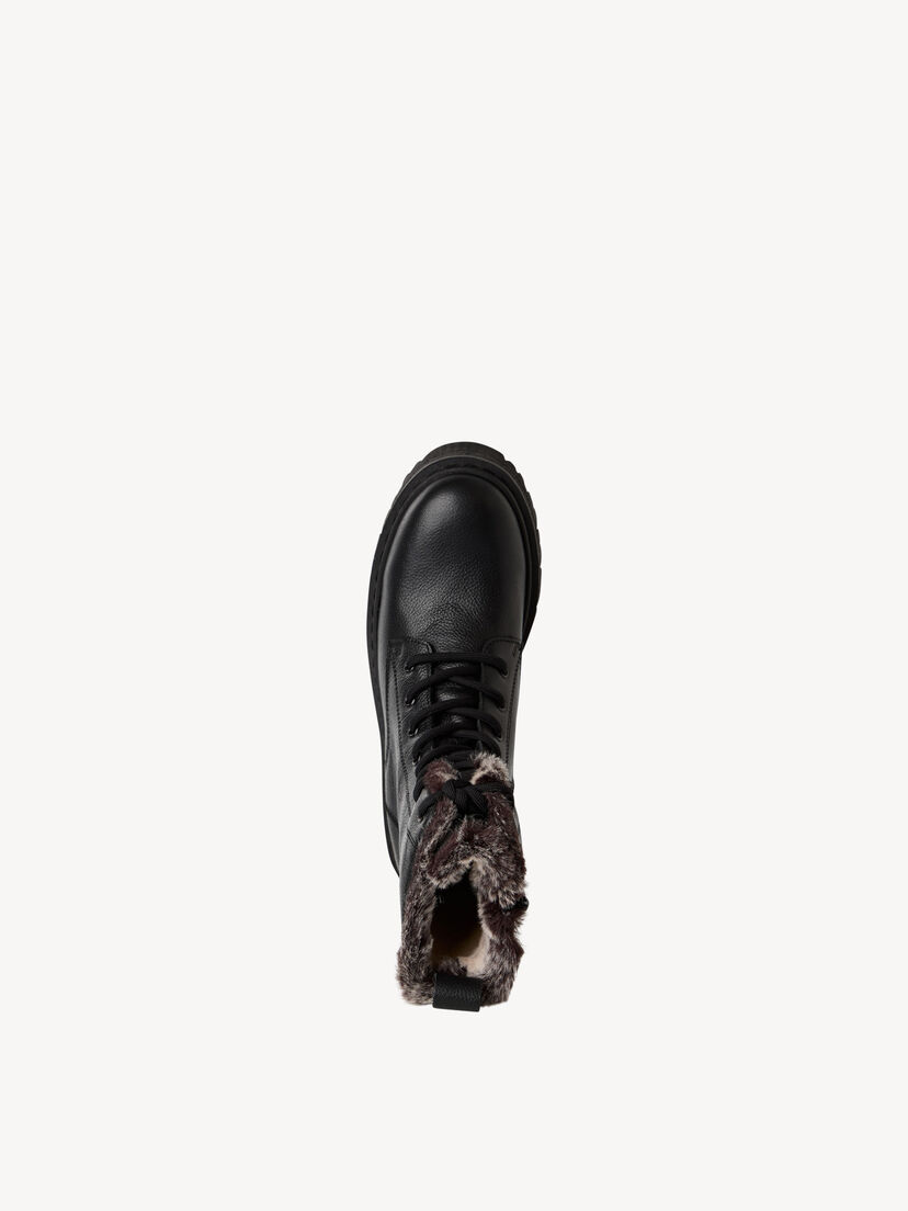 Enkellaarsje - zwart warme voering, BLACK LEATHER, hi-res