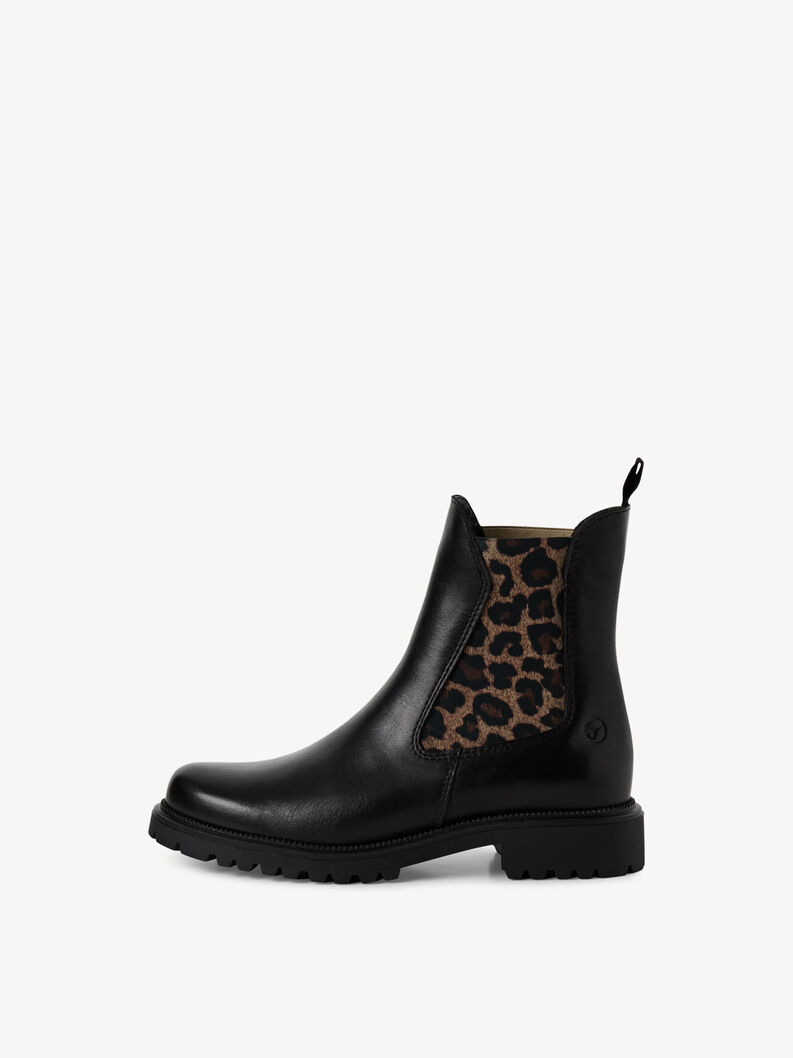 Leder Chelsea Boot - schwarz, BLACK/LEOPARD, hi-res