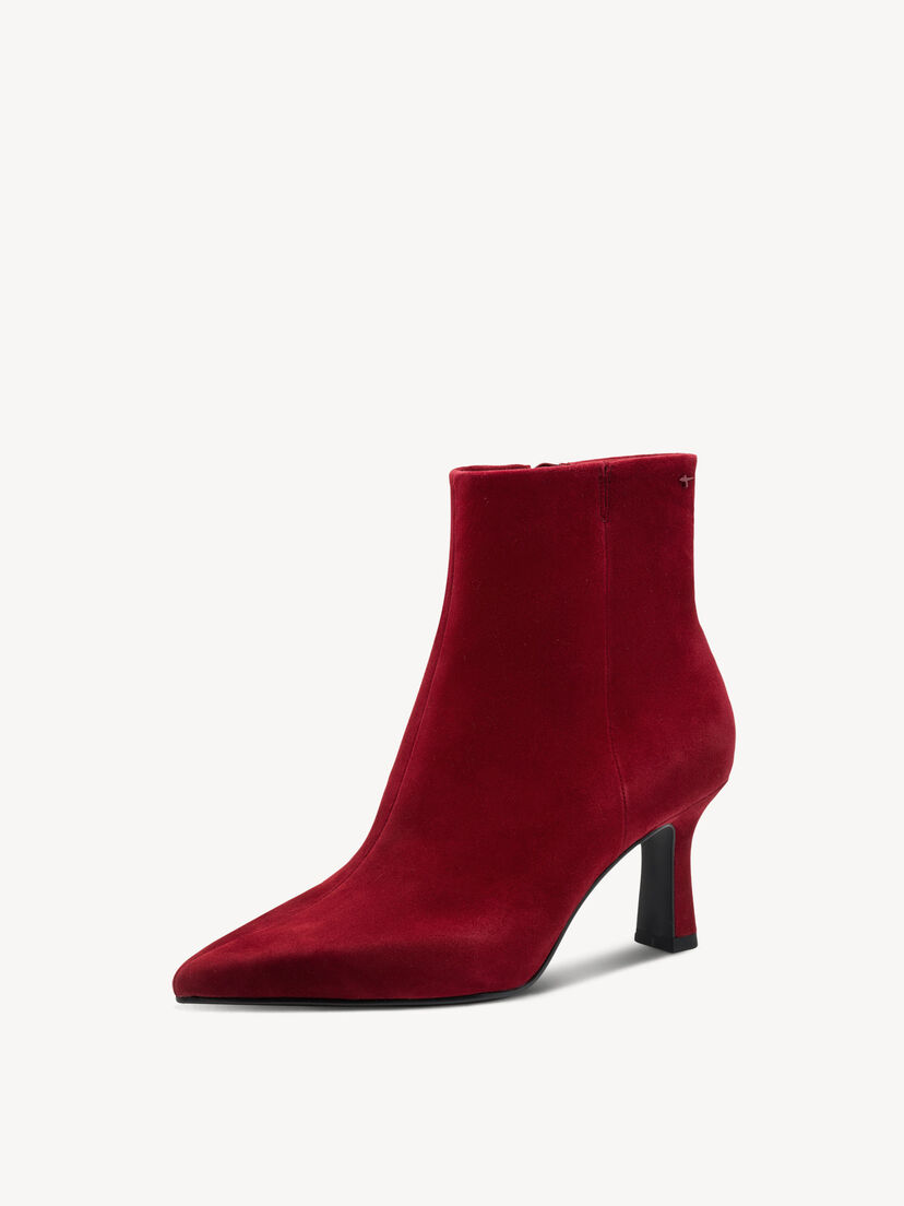 Leren Enkellaarsje - rood, RED, hi-res