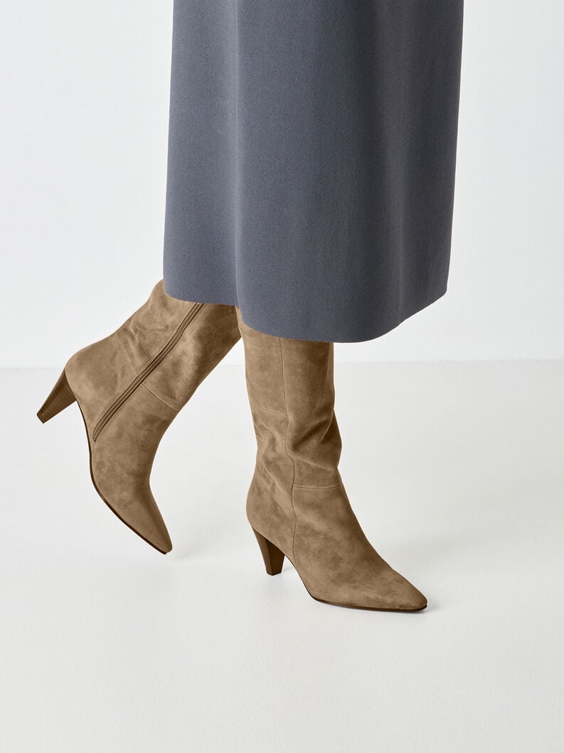 Leather Bootie - brown, TAN, hi-res